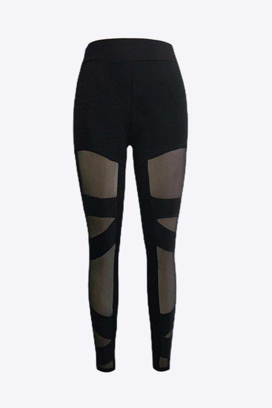 Spliced Mesh Leggings - Trendsi - Flyclothing LLC