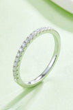 Moissanite Platinum-Plated Half-Eternity Ring - Trendsi - Flyclothing LLC
