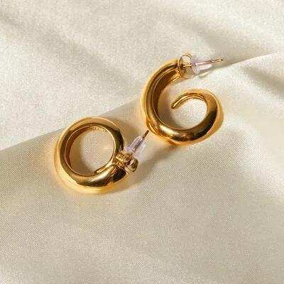 18K Gold-Plated Stainless Steel Earrings - Trendsi - Flyclothing LLC