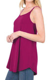 Full Size Spaghetti Strap V-Neck Flowy Tunic Cami - Trendsi - Flyclothing LLC