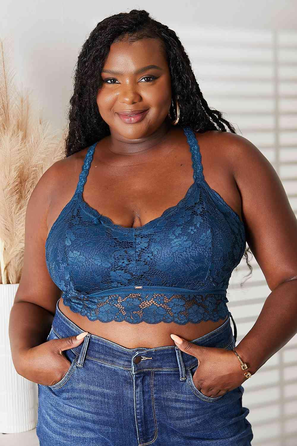 JadyK Juliette Full Size Crisscross Lace Bralette Flyclothing LLC
