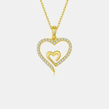 Moissanite 925 Sterling Silver Heart Pendant Necklace - Trendsi - Flyclothing LLC
