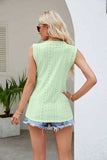 Contrast Eyelet V-Neck Tank - Trendsi - Flyclothing LLC