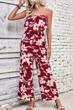 Floral Strapless Wide Leg Jumpsuit - Trendsi - Flyclothing LLC