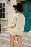 Daisy Pattern Button Front Cardigan - Trendsi - Flyclothing LLC