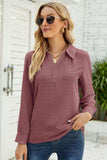 Swiss Dot Johnny Collar Blouse - Trendsi - Flyclothing LLC