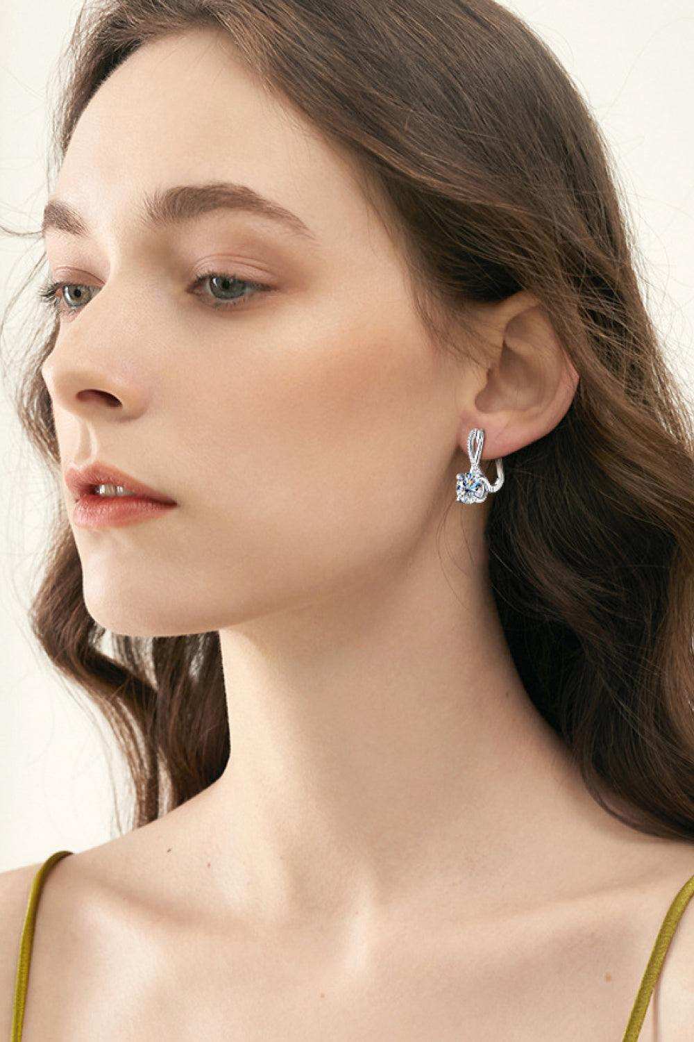 4 Carat Moissanite 925 Sterling Silver Earrings - Trendsi - Flyclothing LLC