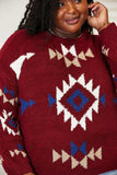 HEYSON Full Size Aztec Soft Fuzzy Sweater - Trendsi - Flyclothing LLC