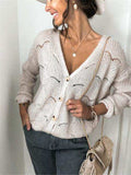 Openwork Button Up Long Sleeve Cardigan - Trendsi - Flyclothing LLC