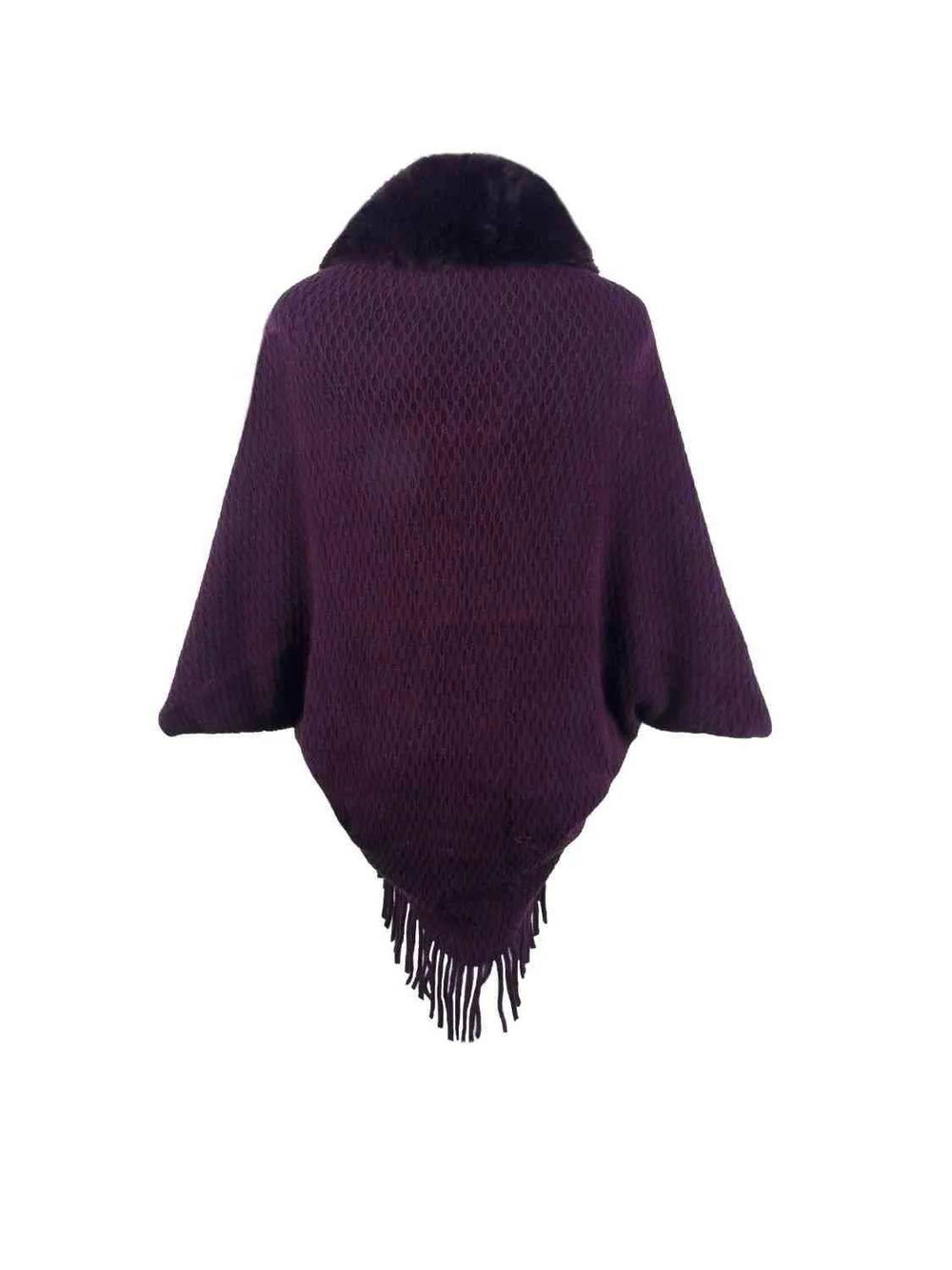 Open Front Fringe Hem Poncho - Trendsi - Flyclothing LLC