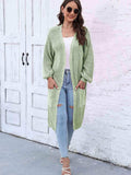 Open Front Longline Cardigan with Pockets - Trendsi - Flyclothing LLC
