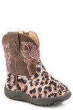Roper Infant Girls Pink Glitter And Leopard Faux Leather Vamp With Brown Shaft Cowbaby - Roper - Flyclothing LLC