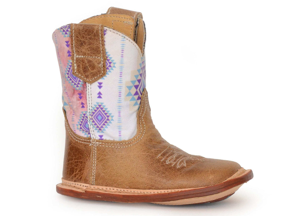 Roper Infant Girls Crackle Tan Leather Vamp Boot - Roper - Flyclothing LLC
