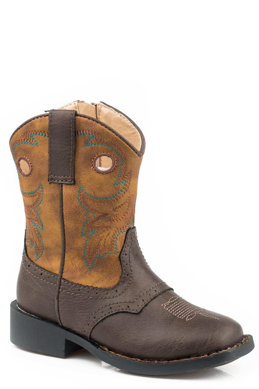 Roper Boys Toddler Tumbled Brown Vamp With Saddle Vamp - Roper - Flyclothing LLC