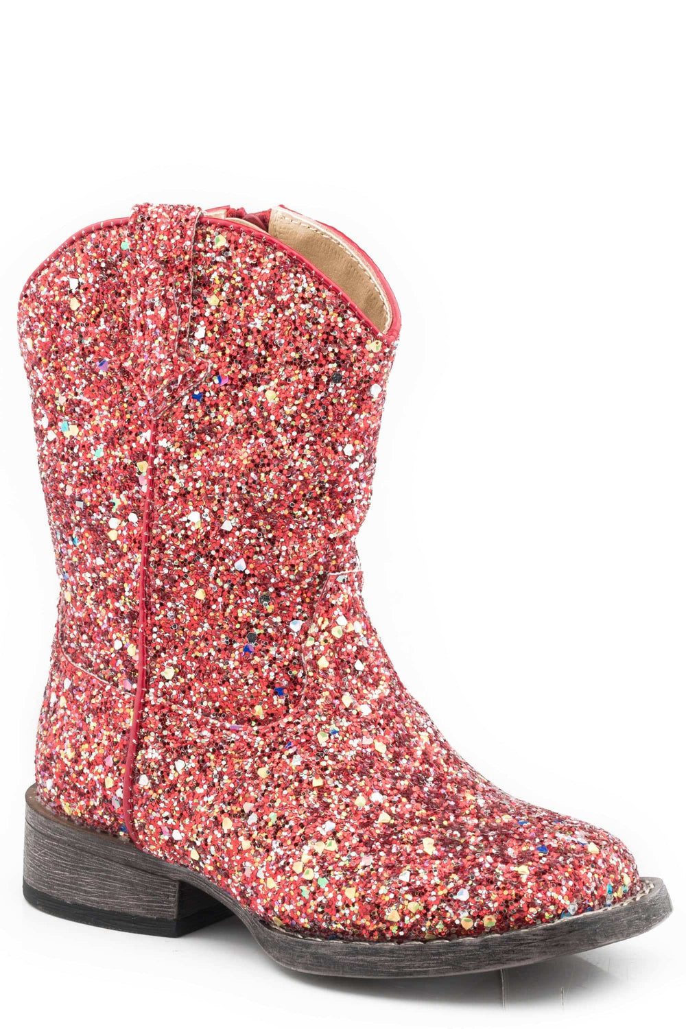 Roper Girls Toddler Red Multi Glitter Vamp Boot - Roper - Flyclothing LLC
