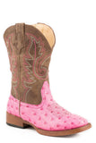 Roper Little Girls Faux Pink And Brown Ostrich - Roper - Flyclothing LLC