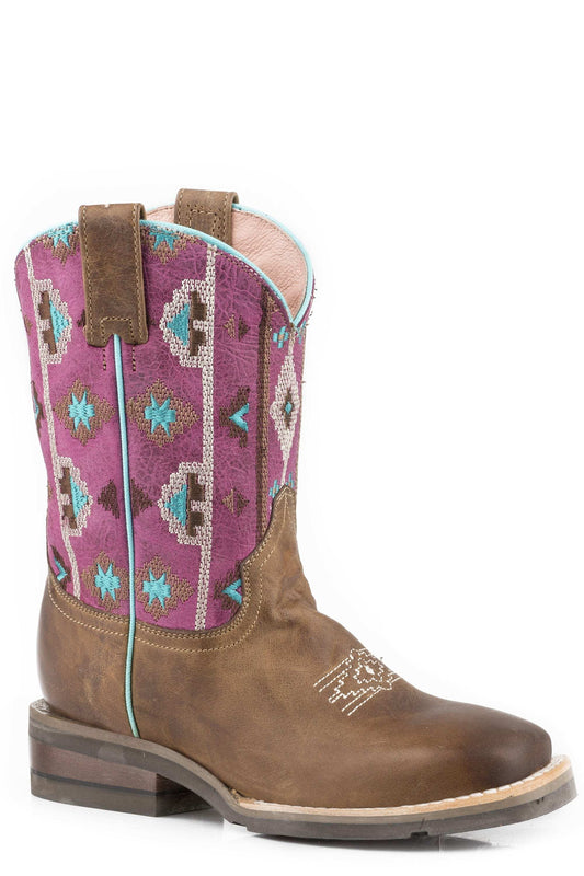 Roper Little Girls Waxy Tan Leather Vamp - Roper - Flyclothing LLC