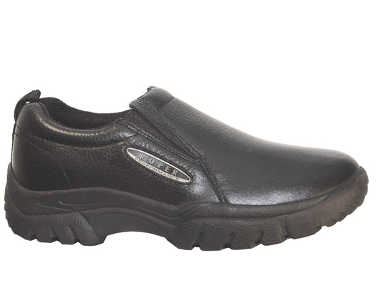 ROPER MENS PERFORMANCE SLIP ON SMOOTH BLACK TUMBLED LEATHER - Roper - Flyclothing LLC