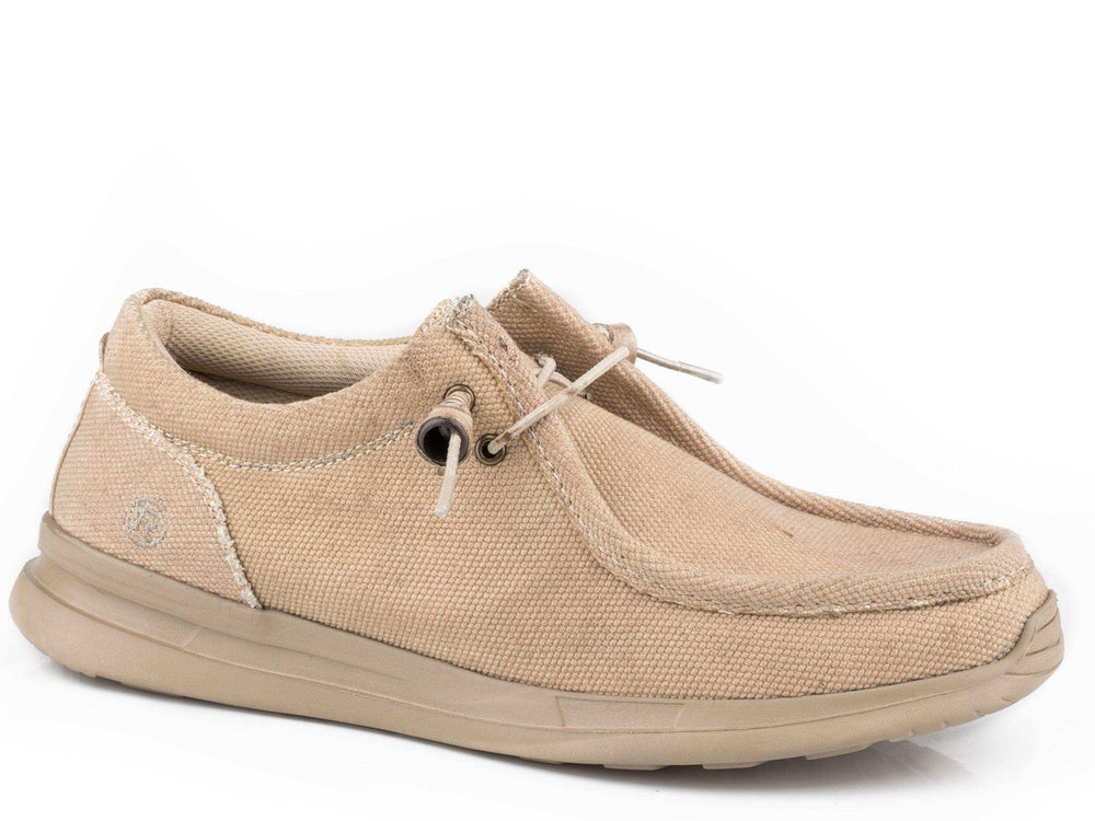 Roper Mens Tan Canvas Chukka With Two Eyelets Elastic Laces - Roper - Flyclothing LLC