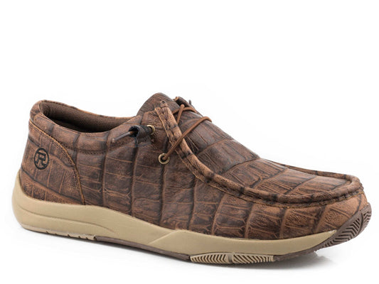 Roper Mens Brown Embossed Caiman Leather - Roper - Flyclothing LLC