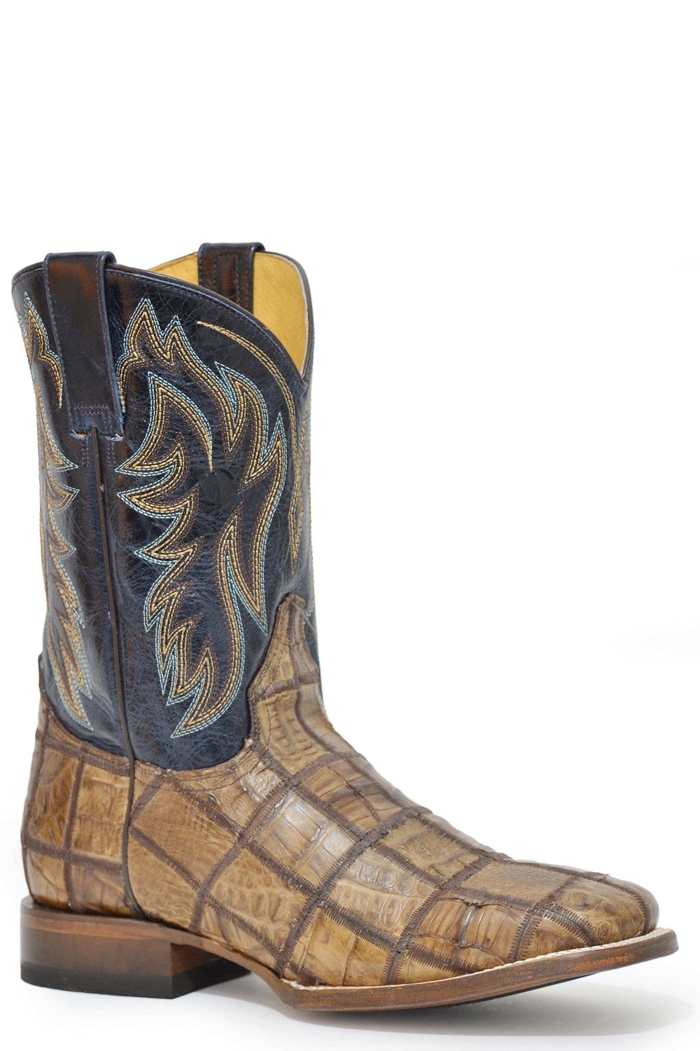 Roper Mens Brown Caiman Patchwork Vamp - Roper - Flyclothing LLC