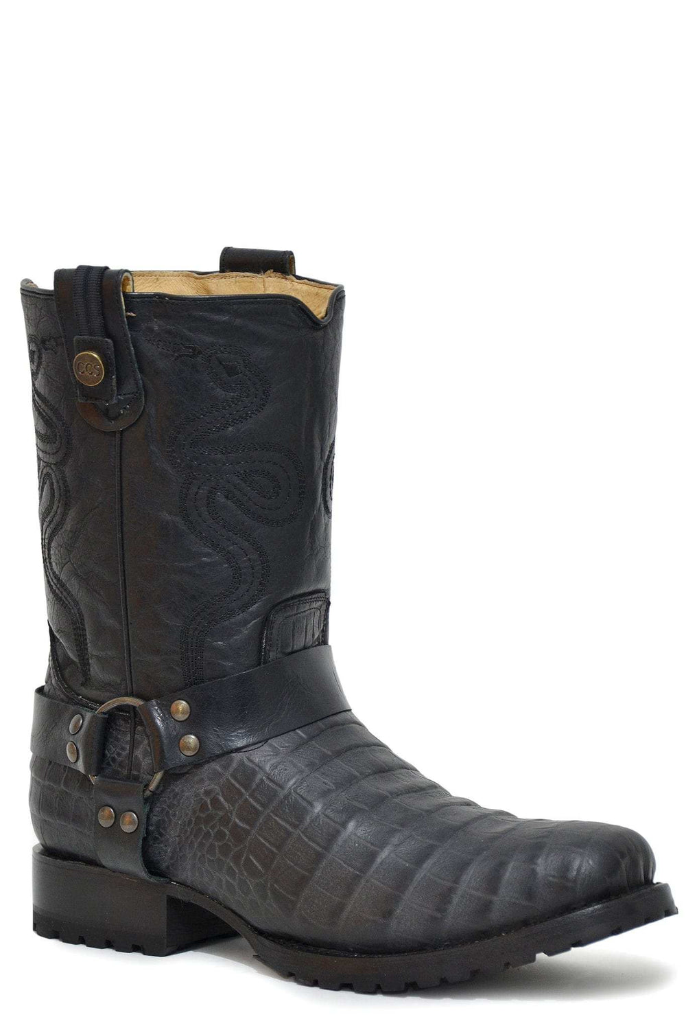 Roper Mens Embossed Burnished Black Caiman Boot - Roper - Flyclothing LLC