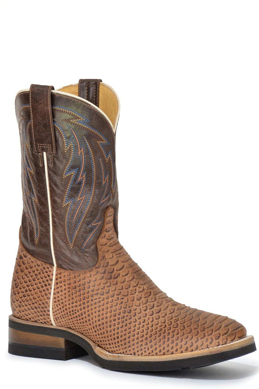 Roper Mens Embossed Burnish Brown Python Boot - Roper - Flyclothing LLC