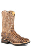 Roper Mens Burnish Brown Embossed Caiman Vamp - Roper - Flyclothing LLC