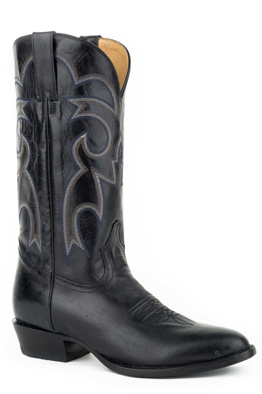 Roper Mens Leather Cowboy Boot Marbled Black Vamp And Upper - Roper - Flyclothing LLC
