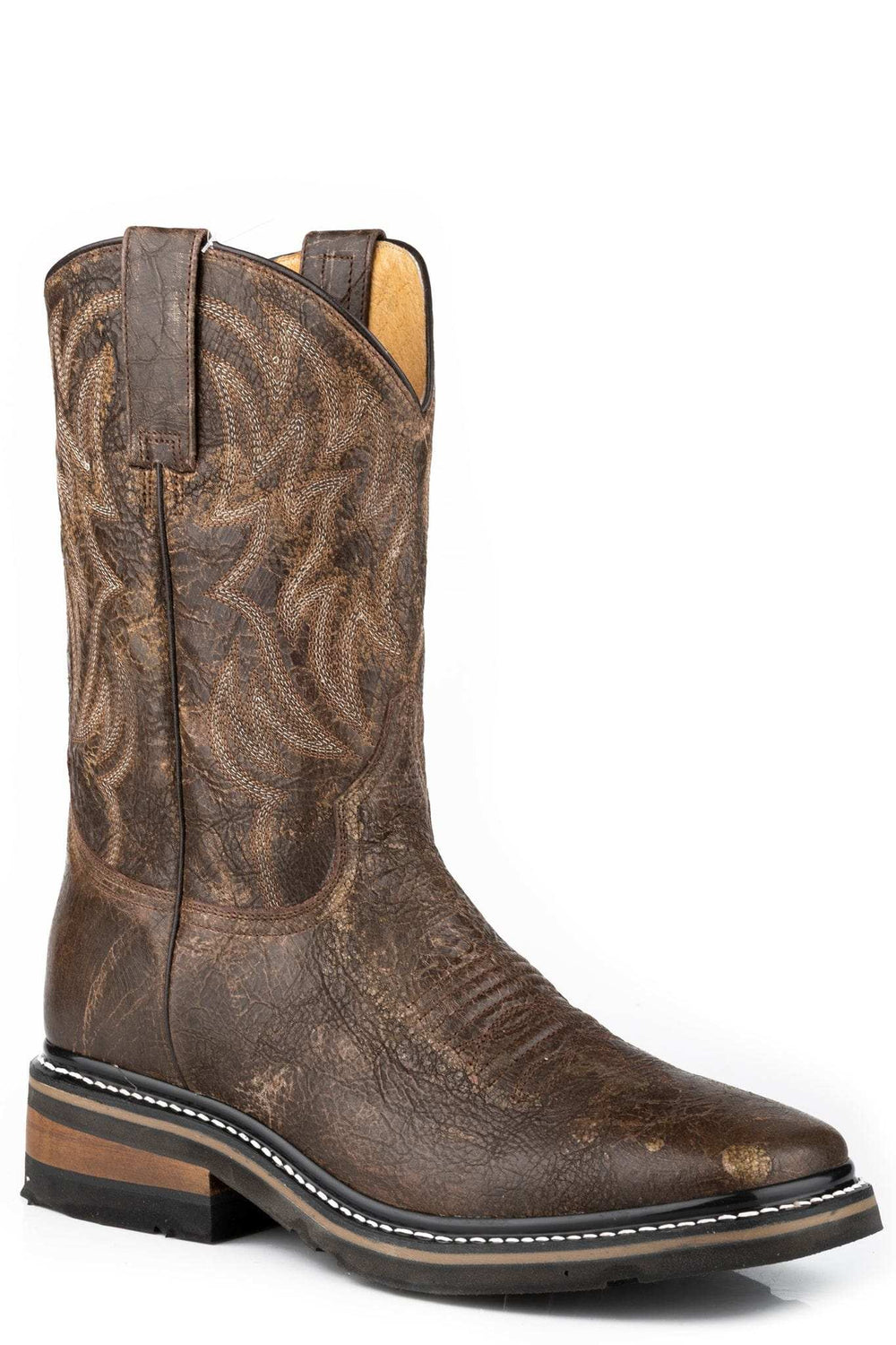Roper Mens Waxy Brown Leather Vamp And Shaft Boot - Roper - Flyclothing LLC