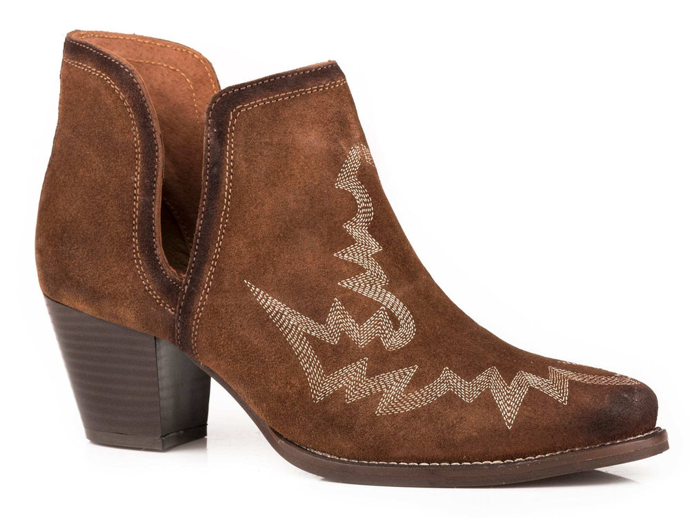 Roper Womens Brown Suede Leather Ankle Boot - Roper - Flyclothing LLC