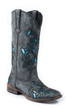 ROPER WOMENS 12 IN LEATHER BOOT WITH UNDERAY ON VAMP AND SHAFT - Roper - Flyclothing LLC