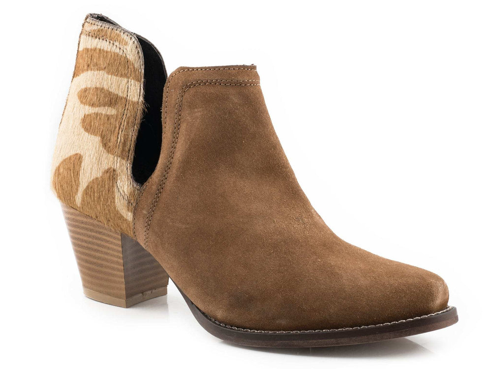 Roper Womens Tan Cow Hair On Hide Ankle Boot Boot - Roper - Flyclothing LLC