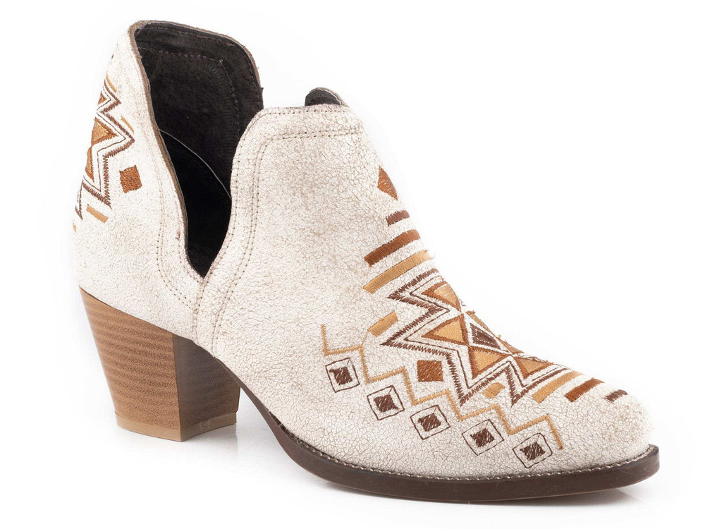 Roper Womens White Vintage Suede Ankle Boot - Roper - Flyclothing LLC