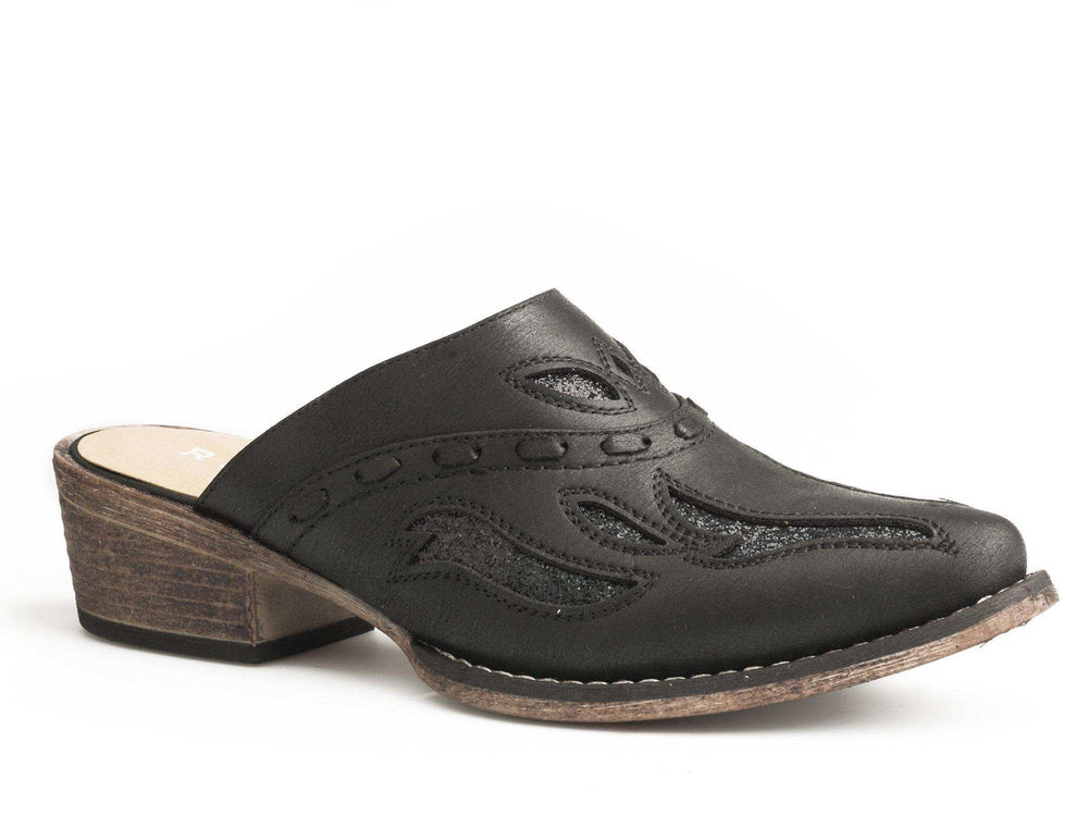 ROPER WOMENS SNIP TOE BLACK OPEN BACK MULE - Roper - Flyclothing LLC