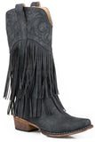 Roper Womens Black Smooth Fringe Boot - Roper - Flyclothing LLC