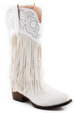 Roper Womens White Smooth Fringe Boot - Roper - Flyclothing LLC