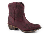 Roper Womens Vintage Red Faux Leather Laser Shorty Boot - Roper - Flyclothing LLC