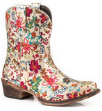 Roper Womens Fashion Shorty Boot Gold Floral Print Faux Leather - Roper - Flyclothing LLC