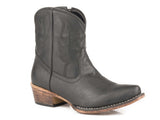 Roper Womens Black Smooth Faux Leather Shorty Boot - Roper - Flyclothing LLC
