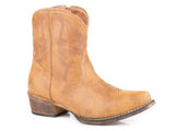 Roper Womens Tan Smooth Faux Leather Shorty Boot - Roper - Flyclothing LLC