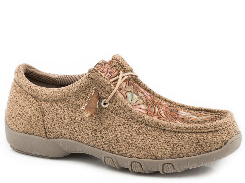 Roper Womens Tan Canvas With Embossed Floral Vamp - Roper - Flyclothing LLC
