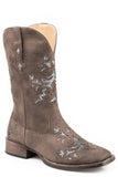 Roper Womens Cowboy Boot Brown Faux Leather With Metallic Silver Underlay - Roper - Flyclothing LLC