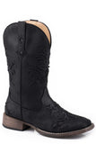 Roper Womens Black Faux Leather Square Toe Boot With Glitter Underlays - Roper - Flyclothing LLC