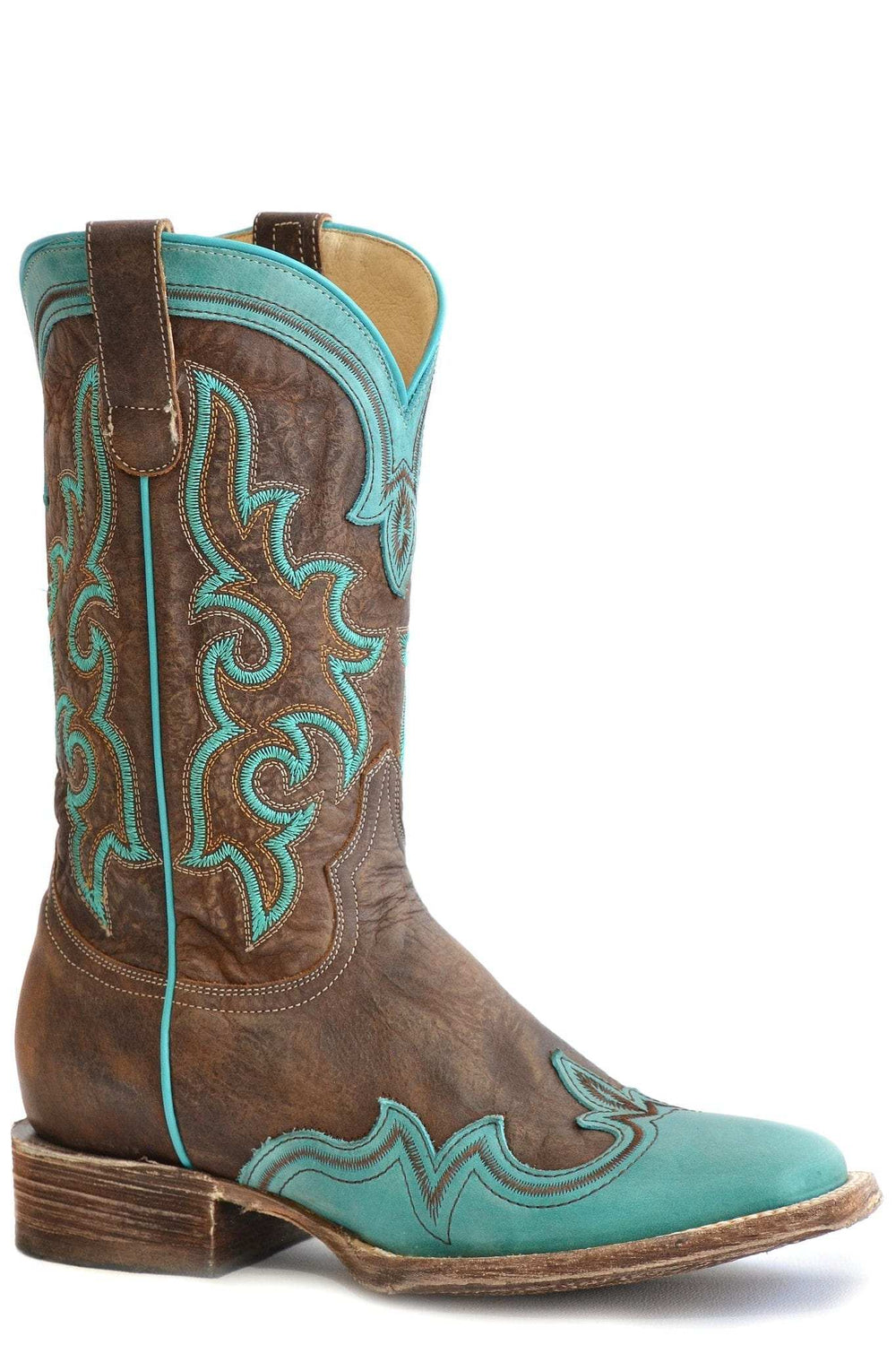 Roper Womens Vintage Brown Leather Vamp And Shaft Boot - Roper - Flyclothing LLC