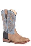 Roper Big Boys Tan Vamp With Black Heel Counter Boot Vintage Blue Shaft - Roper - Flyclothing LLC