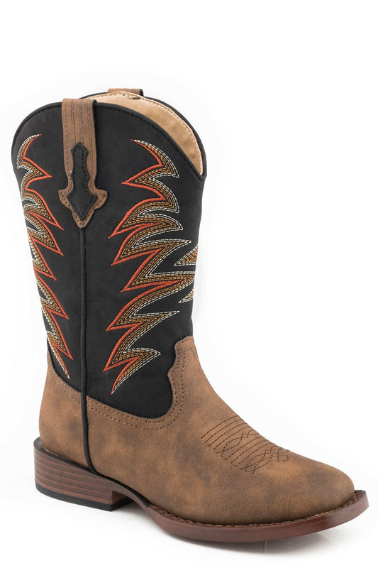 Roper Big Boys Tan Vamp Boot With Black Shaft - Roper - Flyclothing LLC