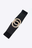 Circle Buckle Elastic Wide PU Belt - Trendsi - Flyclothing LLC