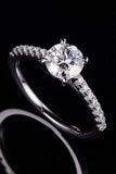 1 Carat Moissanite 925 Sterling Silver Side Stone Ring - Trendsi - Flyclothing LLC
