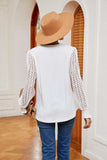 Contrast V-Neck Long Sleeve Blouse - Trendsi - Flyclothing LLC